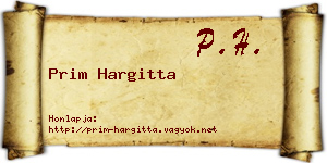 Prim Hargitta névjegykártya